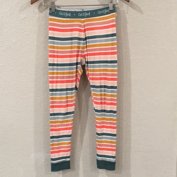 Cat & Jack Boys Sz 10 Pajama Pants Colorful Striped 100%‎ Cotton Loungewear - Picture 1 of 7
